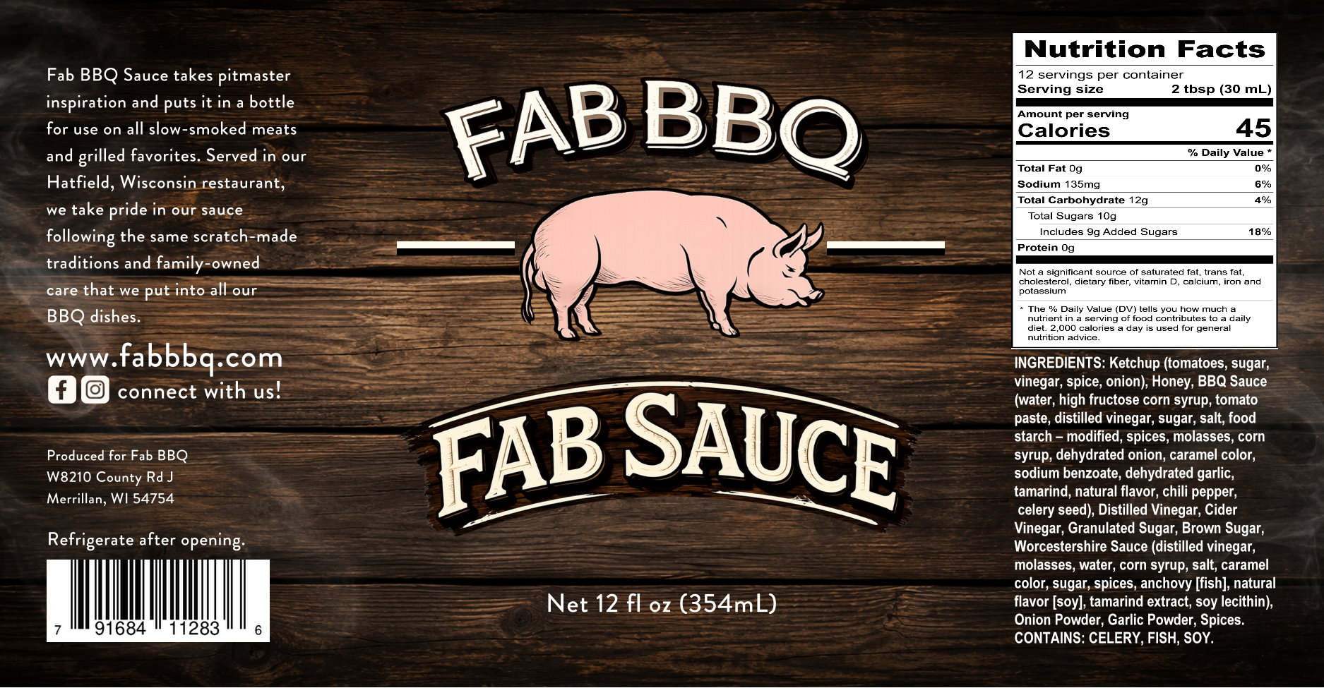 Fab BBQ Sauce Label